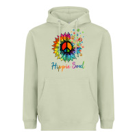 Matcha daisy peace sign hippie soul retro hippie flower lovers t shirt Heavyweight Hoodie - baoMotion