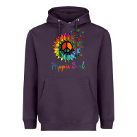 Plum daisy peace sign hippie soul retro hippie flower lovers t shirt Heavyweight Hoodie - baoMotion