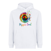 White daisy peace sign hippie soul retro hippie flower lovers t shirt Heavyweight Hoodie - baoMotion