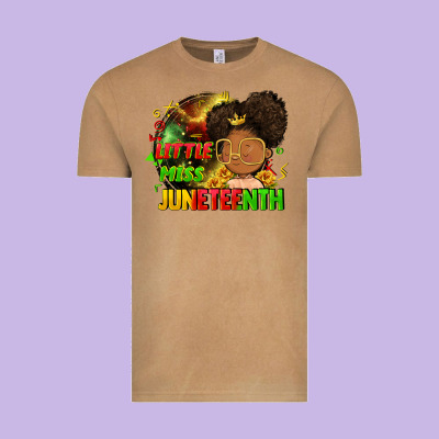 Little Miss Juneteenth Vintage Tee Designed By Fadigitalartstudio