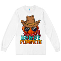 White howdy pumpkin Long Sleeve Tee - BundleAndBundleShop