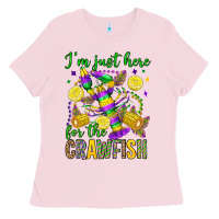 Bubblegum Pink ı'm just here for the crawfish olivia Ladies Tee - OliviaCreatesArt
