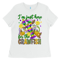 White ı'm just here for the crawfish olivia Ladies Tee - OliviaCreatesArt