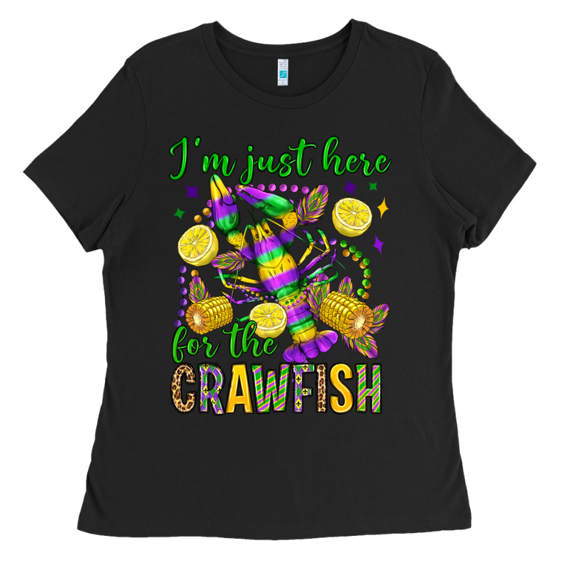 ı'm Just Here For The Crawfish Olivia Ladies Tee by OliviaCreatesArt | Teevron