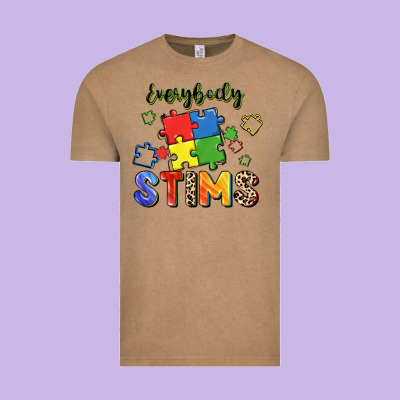 Everybody Stims Vintage Tee Designed By Fadigitalartstudio