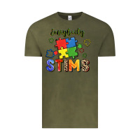 Vintage Olive Everybody stims Vintage Tee - FaDigitalArtStudio