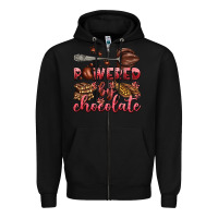 Black powered by chocolate Zipper Hoodie - AdoDesignShop