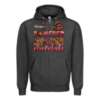 Charcoal Heather powered by chocolate Zipper Hoodie - AdoDesignShop