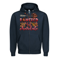Navy powered by chocolate Zipper Hoodie - AdoDesignShop