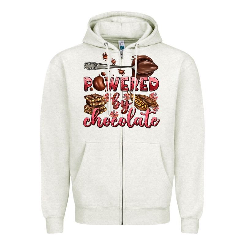 Powered By Chocolate Zipper Hoodie by AdoDesignShop | Teevron