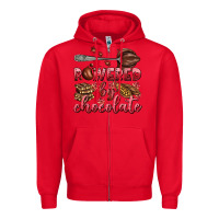 Red powered by chocolate Zipper Hoodie - AdoDesignShop