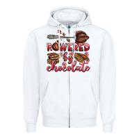 White powered by chocolate Zipper Hoodie - AdoDesignShop