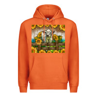 Carrot Western Charolais Heifer With Sunflowers Premium Hoodie - LillyAllenDesigns