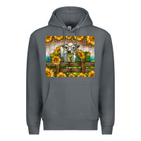 Rock Western Charolais Heifer With Sunflowers Premium Hoodie - LillyAllenDesigns
