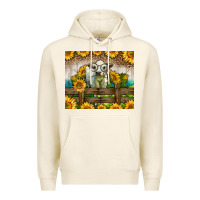 Tofu Western Charolais Heifer With Sunflowers Premium Hoodie - LillyAllenDesigns