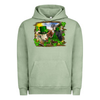 Pigment Oil Green St patrick's day cows Urban Hoodie - RanaPortraitStore
