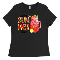Black sweet summer time waterolor Ladies Tee - CowCowDesign