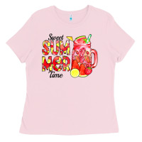 Bubblegum Pink sweet summer time waterolor Ladies Tee - CowCowDesign
