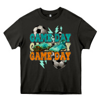 Asphalt Game day lightning bolt soccer Heavy Core Tee - HowdyJamesFarm