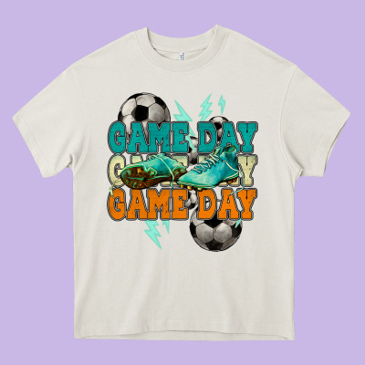 Game Day Lightning Bolt Soccer Heavy Core Tee Designed By Howdyjamesfarm
