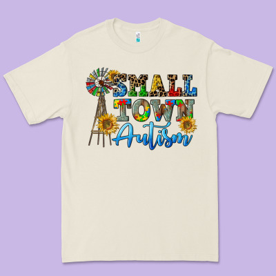 Small Town Autism Premium Tee Designed By Cowgirlartshop