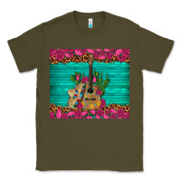 Army Green mexican guitar roses cactus sombrero Classic Tee - Artiststas