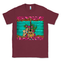 Burgundy mexican guitar roses cactus sombrero Classic Tee - Artiststas