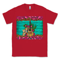 Red mexican guitar roses cactus sombrero Classic Tee - Artiststas