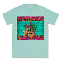 Seafoam mexican guitar roses cactus sombrero Classic Tee - Artiststas