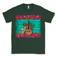Sports Green mexican guitar roses cactus sombrero Classic Tee - Artiststas