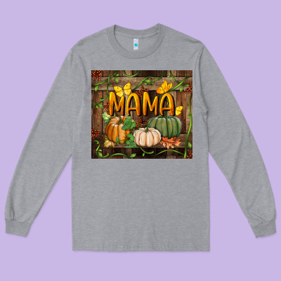 Mama Pumpkin Tumbler Long Sleeve Tee Designed By Bundleandbundleshop