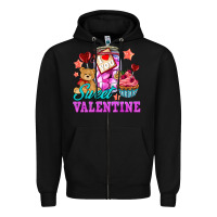 Black sweet valentine Zipper Hoodie - AdoDesignShop