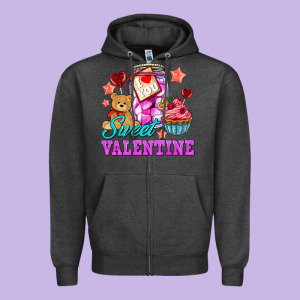 Sweet Valentine Zipper Hoodie Designed By Adodesignshop
