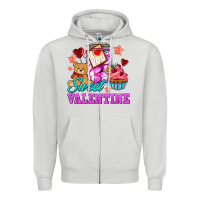 Dove Grey sweet valentine Zipper Hoodie - AdoDesignShop