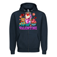 Navy sweet valentine Zipper Hoodie - AdoDesignShop