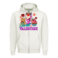 Oatmeal Heather sweet valentine Zipper Hoodie - AdoDesignShop