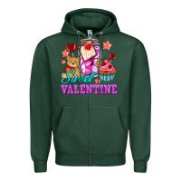 Sports Green sweet valentine Zipper Hoodie - AdoDesignShop
