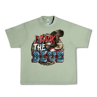 Oil Green I back the blue Urban Heavy Tee - FaDigitalArtStudio