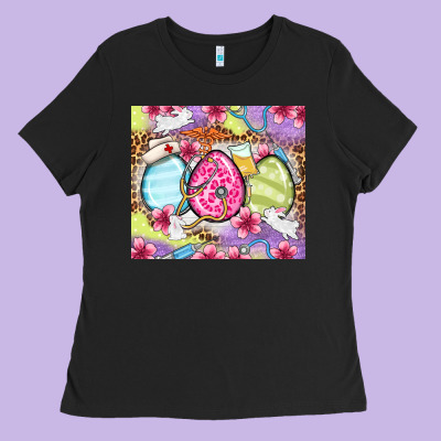 Easter Eggs Nurse Ladies Tee Designed By Oliviacreatesart