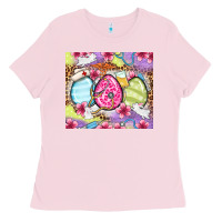 Bubblegum Pink Easter eggs Nurse Ladies Tee - OliviaCreatesArt