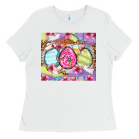 White Easter eggs Nurse Ladies Tee - OliviaCreatesArt