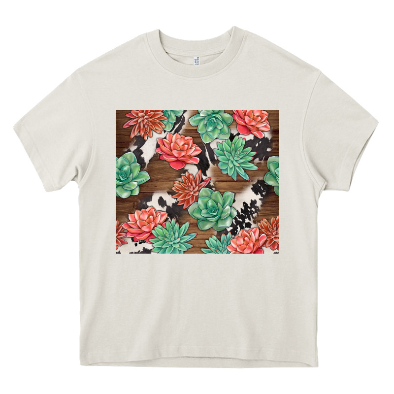 Succulents And Cowhide Heavy Core Tee by TumblerDesignByShophia | Teevron