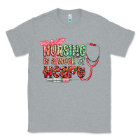 Heather Grey cowgirl nursing is a work of heart Classic Tee - CowGirlArtShop