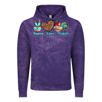 Cloud Purple peace love teach Vintage Hoodie - BundleAndBundleShop