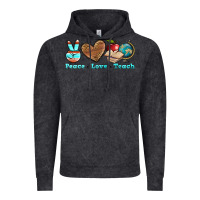 Vintage Black peace love teach Vintage Hoodie - BundleAndBundleShop