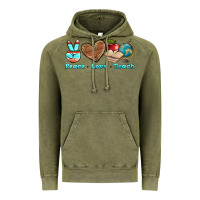 Vintage Olive peace love teach Vintage Hoodie - BundleAndBundleShop
