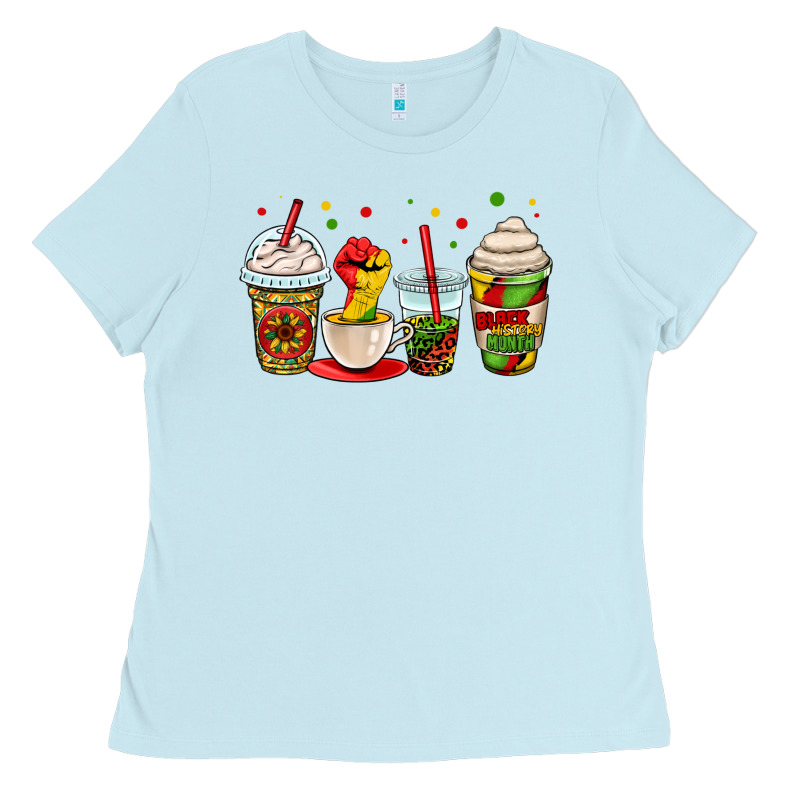 Juneteenth Bhm Coffee Cups Ladies Tee by OliviaCreatesArt | Teevron