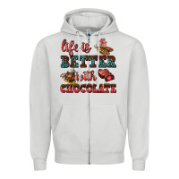 Dove Grey life is better with chocolate Zipper Hoodie - AdoDesignShop