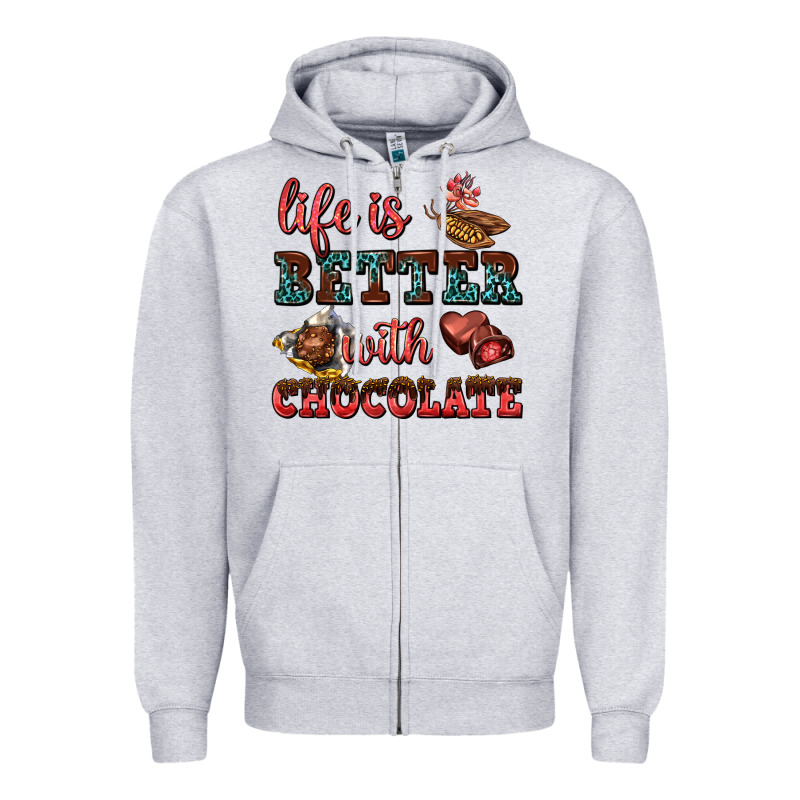Life Is Better With Chocolate Zipper Hoodie by AdoDesignShop | Teevron