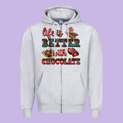 Life Is Better With Chocolate Zipper Hoodie Designed By Adodesignshop